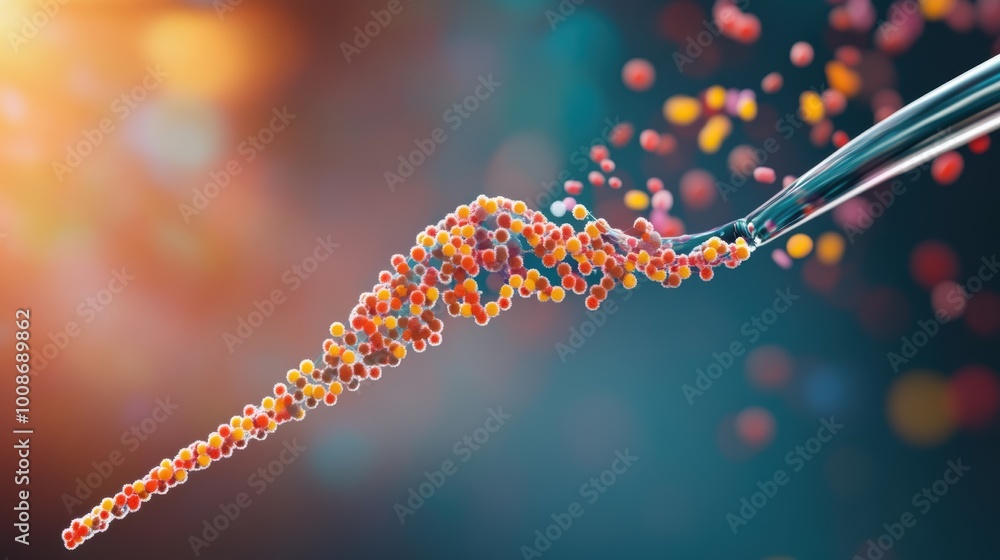 Poster a researcher uses a crispr cas9 system to edit a specific gene in a cell line, studying the effects 