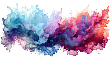 Fototapeta premium Watercolor galaxy splash, Isolated on Transparent Background.