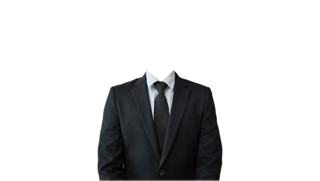 정장차림의 얼굴합성이 가능한 이력서, 면접 사진용 배경제거 사진