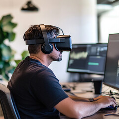 VR (Virtual Reality) glasses or virtual reality glasses are devices used to create a virtual experience for users as if the user is in another world created by the computer.