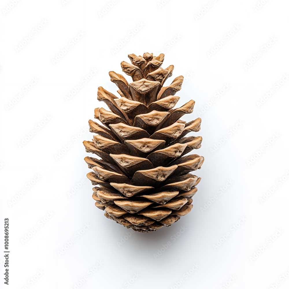 Canvas Prints A single pine cone on a white background.