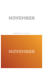 November typography editable colour,  Suitable for brand, business logo or calendar design. Eps 10 vector.