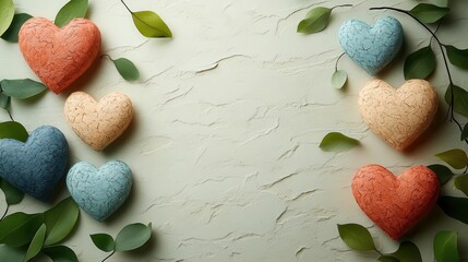 charming handmade greeting cards arranged beautifully featuring romantic designs with ecofriendly materials the cards exude warmth and creativity showcasing dedication to sustainability