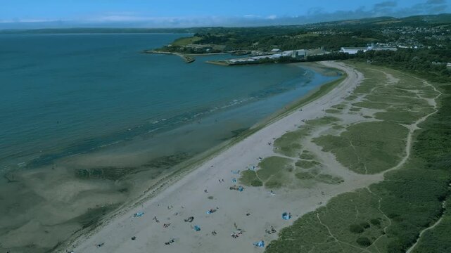 Cinematic view of the Par Beach in Cornwall