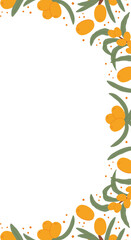 Sea Buckthorn Berries and Leaves Frame