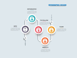 Best Presentation business infographic template with 5 steps
