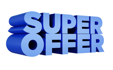 3d blue sale sign, Super Offer 3D Text Rendering