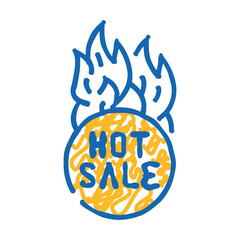 hot sale badge doodle icon sketch vector. hot sale badge sign. isolated symbol illustration