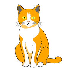 Obraz premium orange and white cat vector illustration
