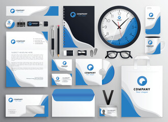 Blue promotional souvenirs design uniform for corporate identity