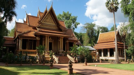 Obraz premium The serene atmosphere of Wat Sa Bua Kaew, known for its meditation retreats and peaceful surroundings.