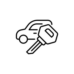 Car key outline icons, minimalist vector illustration ,simple transparent graphic element .Isolated on white background