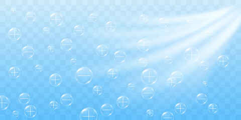 Cold flow from an air conditioner with air ionization function. Negatively charged ions with a swirl of frosty air