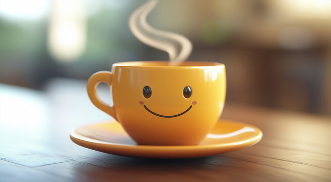 coffee cup with a smiley face