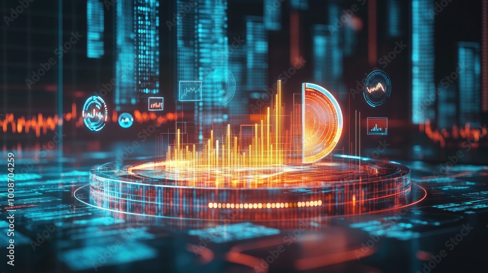 Poster abstract digital data visualization concept