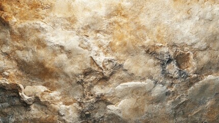 Fototapeta premium Close-up texture of a rough, natural stone surface with a mix of beige and brown tones.