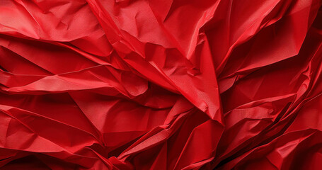 Obraz premium Red crumpled paper texture.