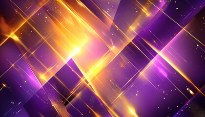 Abstract Background with Golden Lines and Purple Hues