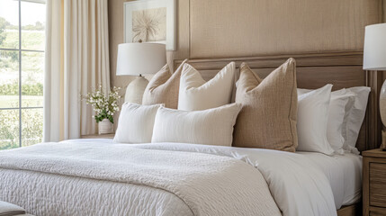 serene minimalist bedroom with natural light and cozy decor
