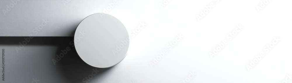 Aufkleber white circular object on a light grey textured surface