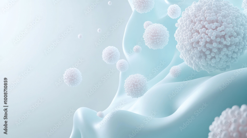 Leinwandbilder microbial life in clusters creates organic pattern, showcasing intricate details in serene environme