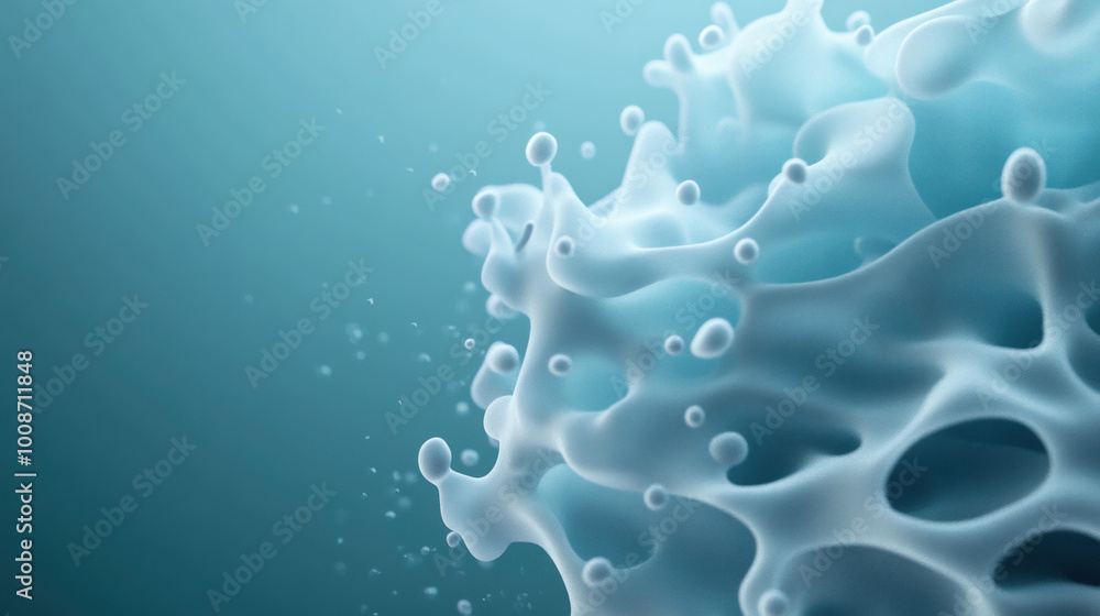 Fototapete organically textured microbial clusters create captivating visual in this 3d render, showcasing flui