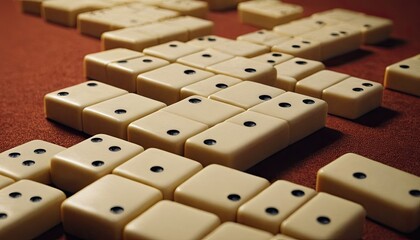 Domino logic game beige dominoes on a light background