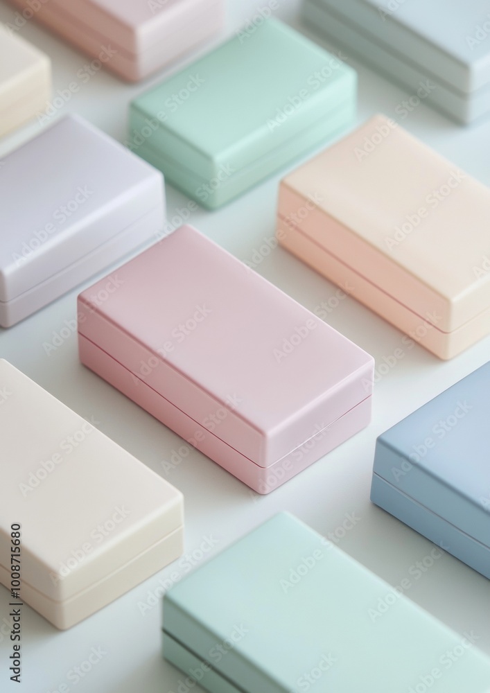 Aufkleber a row of boxes with different colors and sizes