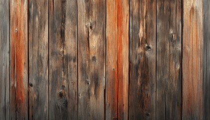 Naklejka premium Weathered wooden planks with a rustic charm and natural texture.