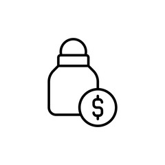 Deodorant price outline icons, minimalist vector illustration ,simple transparent graphic element .Isolated on white background