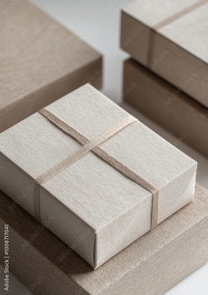 Poster a stack of boxes with a white box in the middle