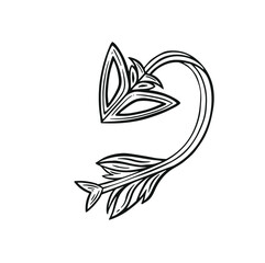 Line arrow back symbol in retro tattoo