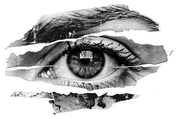 PNG Surreal eye collage illustration