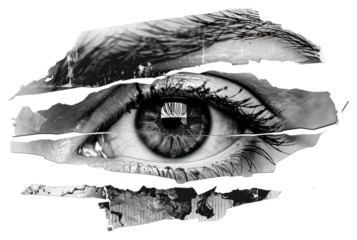 PNG Surreal eye collage illustration