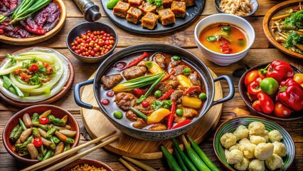 Traditional Chinese Food and Cooking Utensils for Celebrating Mother's Day or Family Gatherings