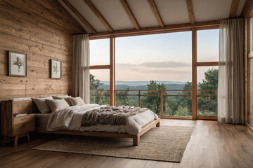 bedroom with window and bed