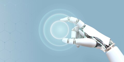 Robot hand 3D, AI technology