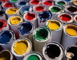 Obraz premium Tubes of paint. Multicolored blots. Drawing, fine art, creativity