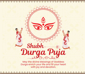 Druga puja festival wishes card design