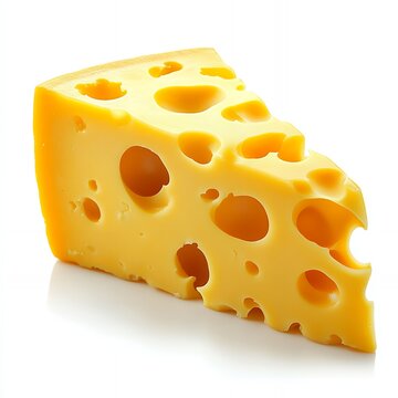 A wedge of swiss cheese with large holes.
