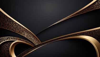 Naklejka premium Luxury abstract vector background with golden lines 3