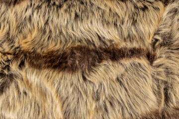 Faux Fur Fabric Texture with luxurious rich brown and beige color palette and stripes