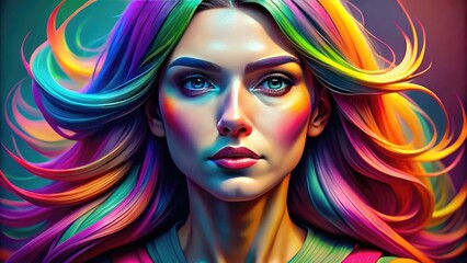 Fototapeta premium Vibrant 3D Female Icon Design for Creative Projects, Representing Diversity and Empowerment Themes
