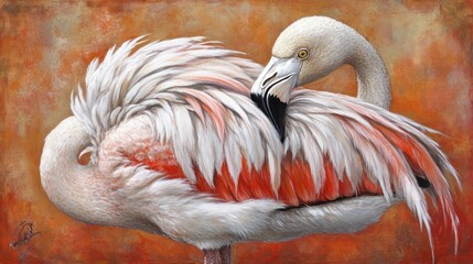 A beautifully detailed illustration of a flamingo with intricate feather patterns.