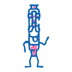 happy pen character doodle icon sketch vector. happy pen character sign. isolated symbol illustration