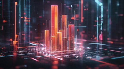 Naklejka premium Futuristic Data Visualization with Colored Graphs