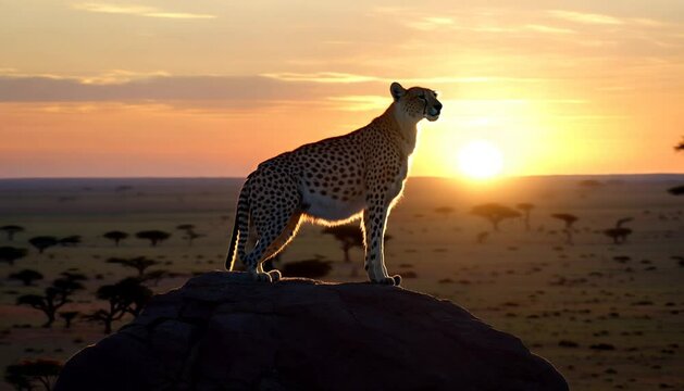 giraffe at sunset