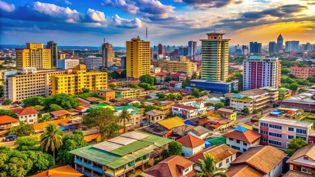 Vibrant Cityscape of Accra, Ghana Showcasing Urban Life, Architecture, and Cultural Diversity