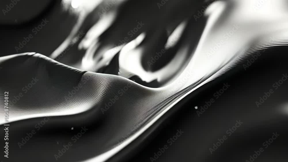 Poster a close-up shot of black fabric with subtle folds and a hint of light reflecting off its surface