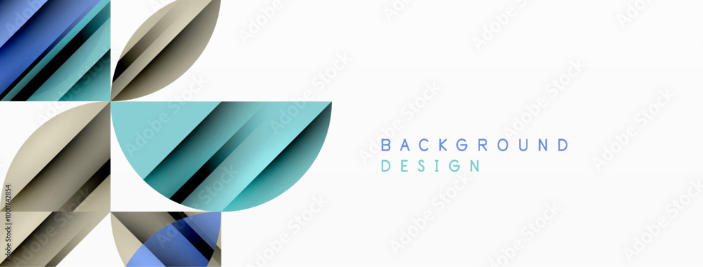 Poster Circles and round shapes geometric minimal background